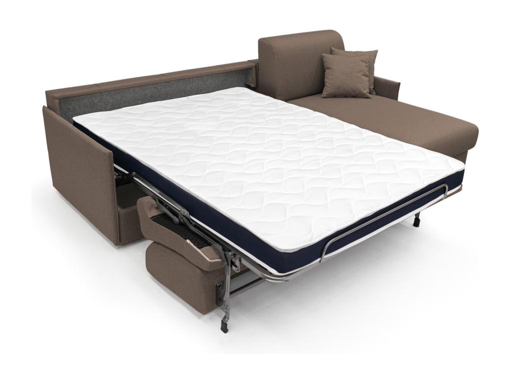 Ventoriq Canapé d'angle convertible en tissu imperméable T02 252 cm Droit mat- 140x197 brun IBWG04913