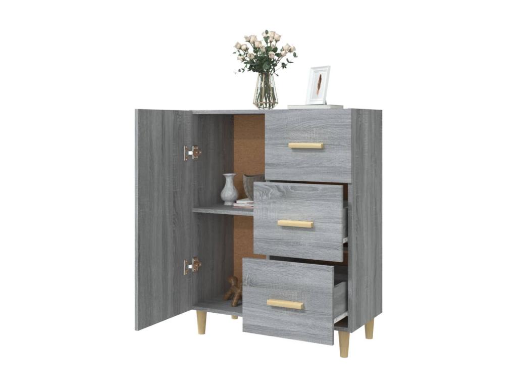Buffet Boislis gris 69,5x34x90 cm bois d'ingénierie DEEQ15888