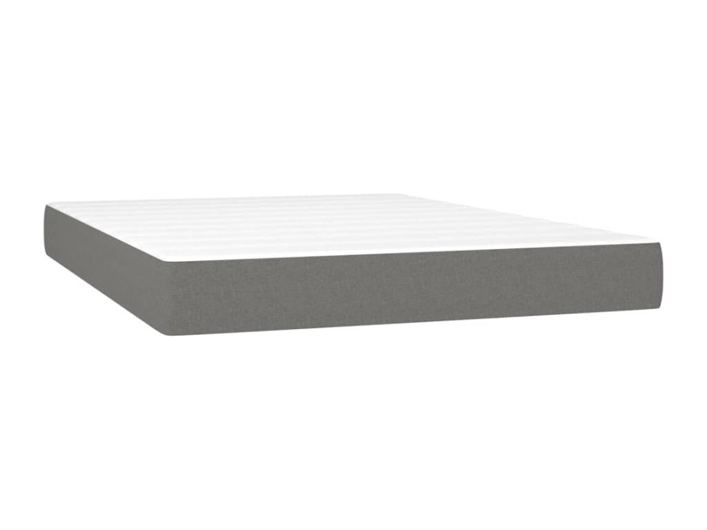 Lit à sommier tapissier avec matelas Gris foncé 140x200cm Tissu PAFP34378