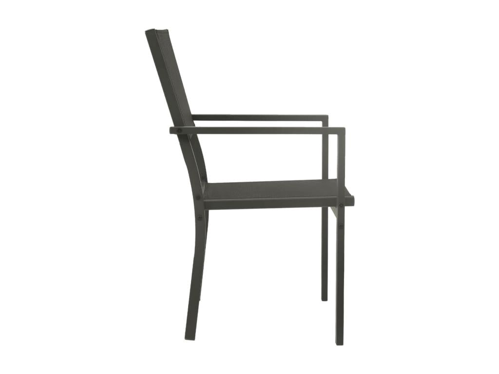 Chaises de jardin lot de 4 Textilène et acier Noir anthracite QKCY10405