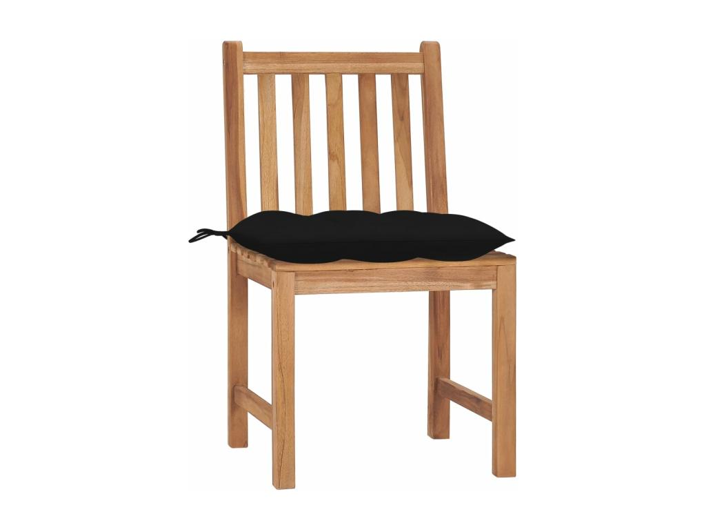 Chaises de jardin 6 pièces avec coussins Bois de teck massif IRRN99540