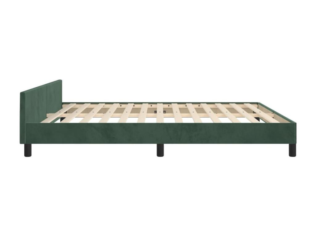 Cadre de lit sans matelas vert foncé velours WNCA21693