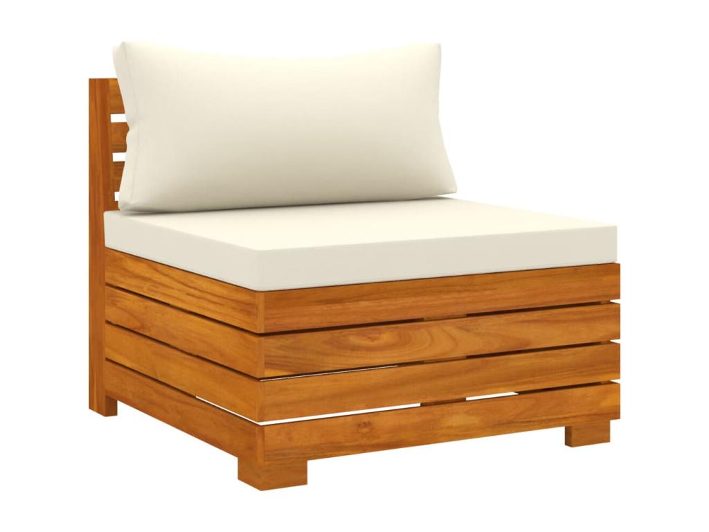 Salon de jardin 9 pcs avec coussins Bois d'Ventoriq solide JNDW66554