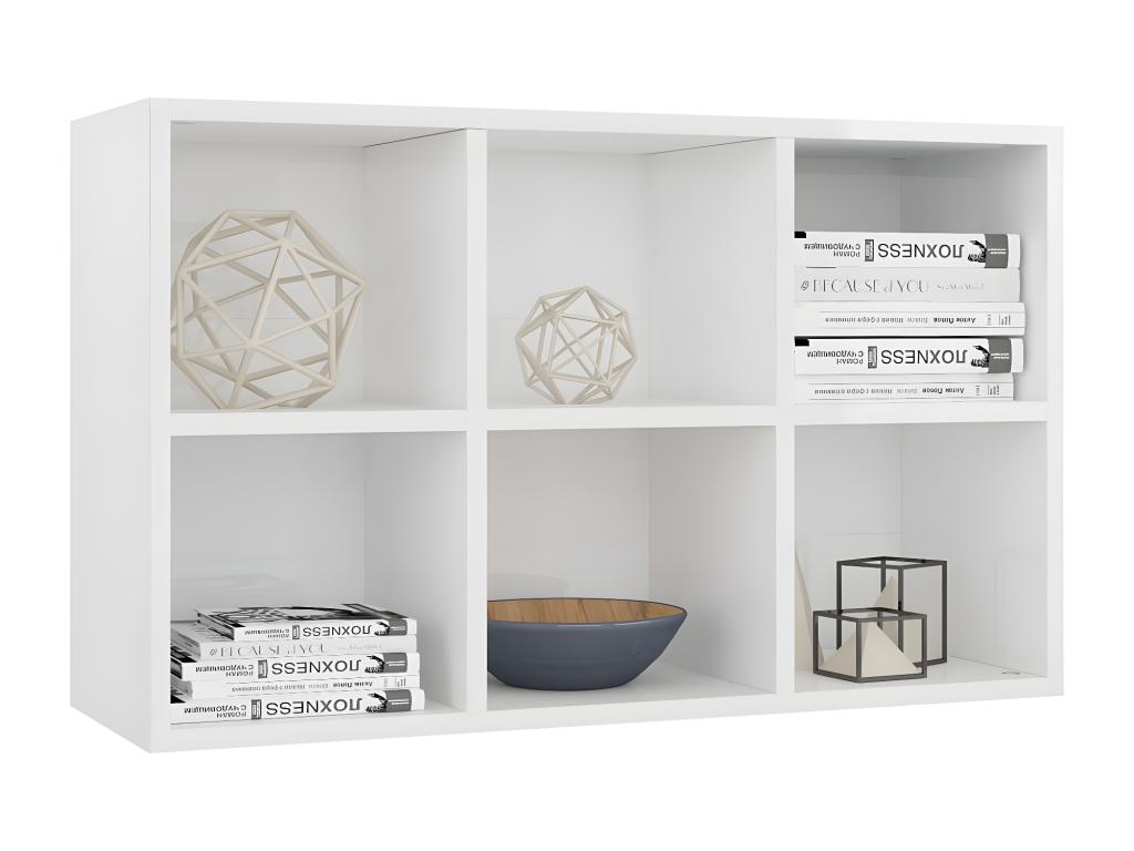 Bibliothèque/Buffet Blanc brillant 66x30x97,8 cm Aggloméré OFTG94360