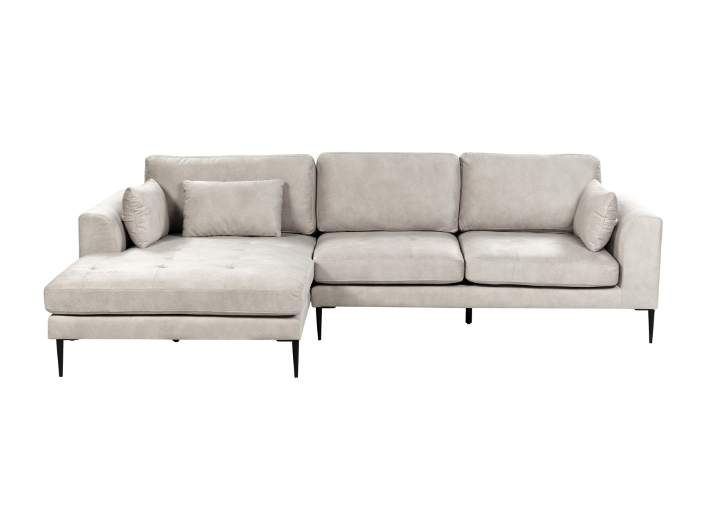 Canapé d'angle en velours gris clair Boislis DSSG07884