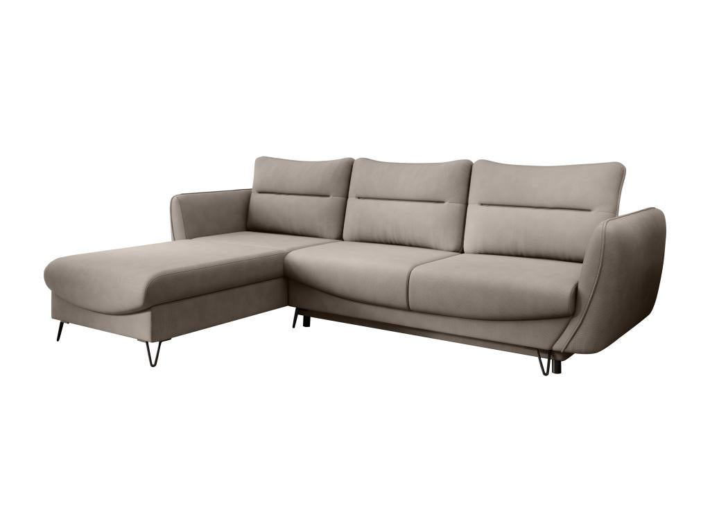 Canapé d'angle gauche convertible tissu beige clair Ventoriq 276cm BHWE98682