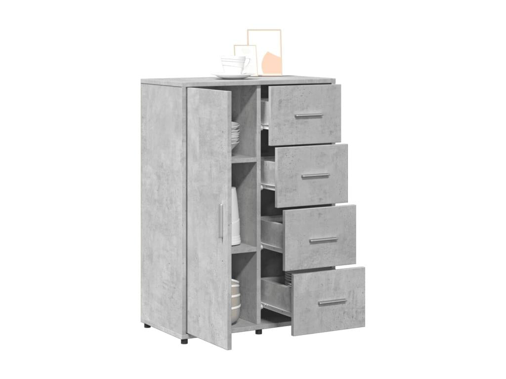 Buffet gris béton 60x31x84 cm bois d'ingénierie XDEZ11831
