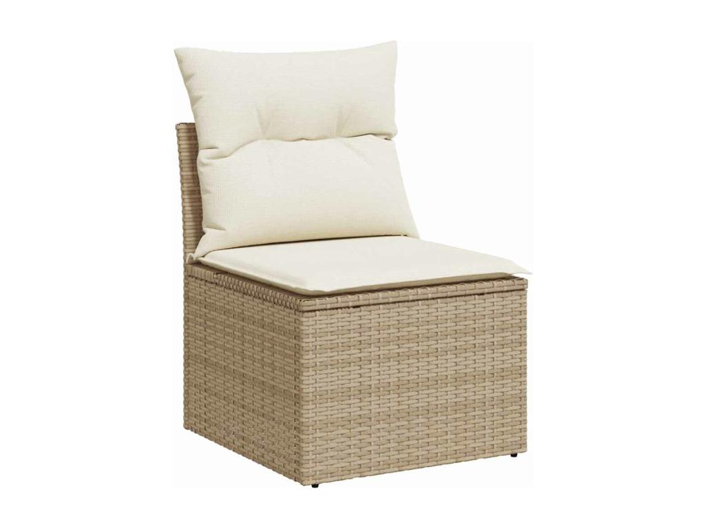 Salon de jardin avec coussins 6 pièces beige résine tressée UIZY98469