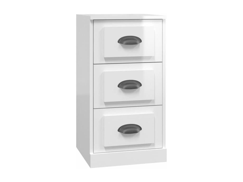 Buffet blanc brillant 36x35,5x67,5 cm bois d'ingénierie JMIR64811