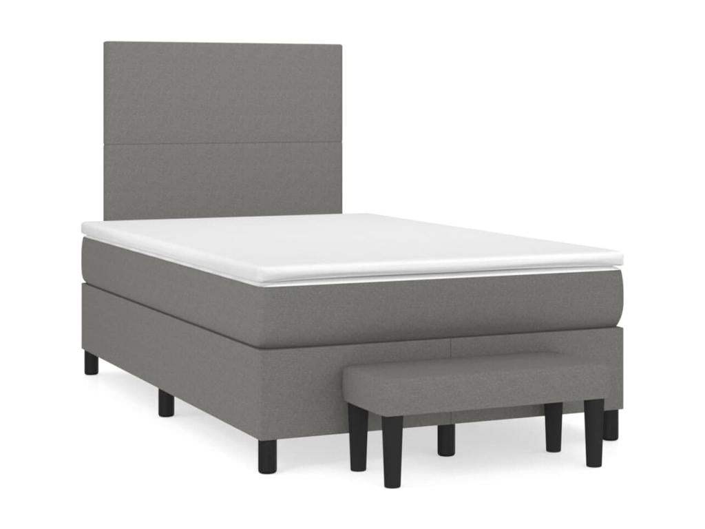 Sommier à Ventoriq de lit avec matelas gris foncé 120x190 tissu IRCD30868