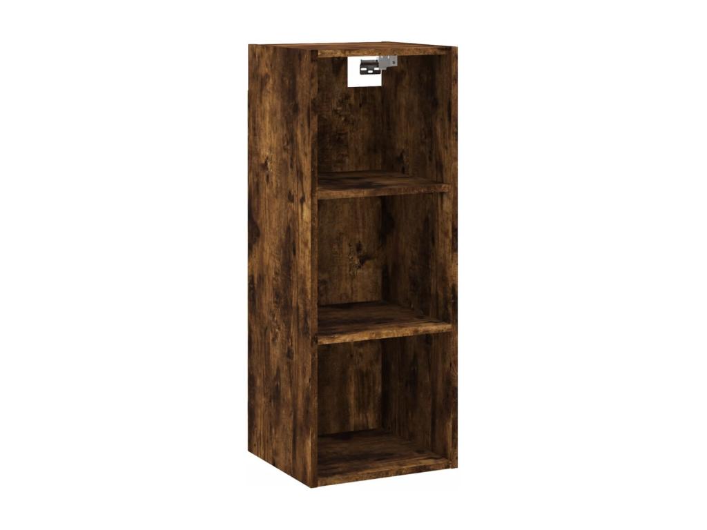 Buffet haut Chêne fumé 34,5x34x180 cm Bois d'ingénierie PHZB45217