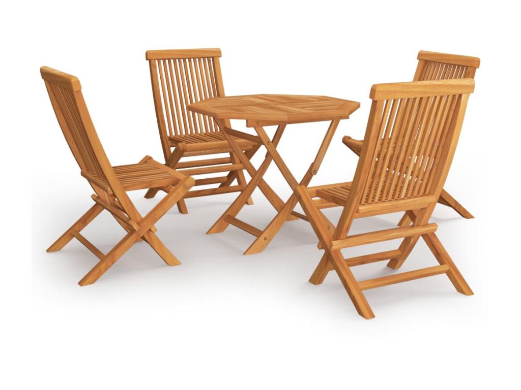 Salon de jardin 5 pcs Bois de teck massif 5 JLME23231