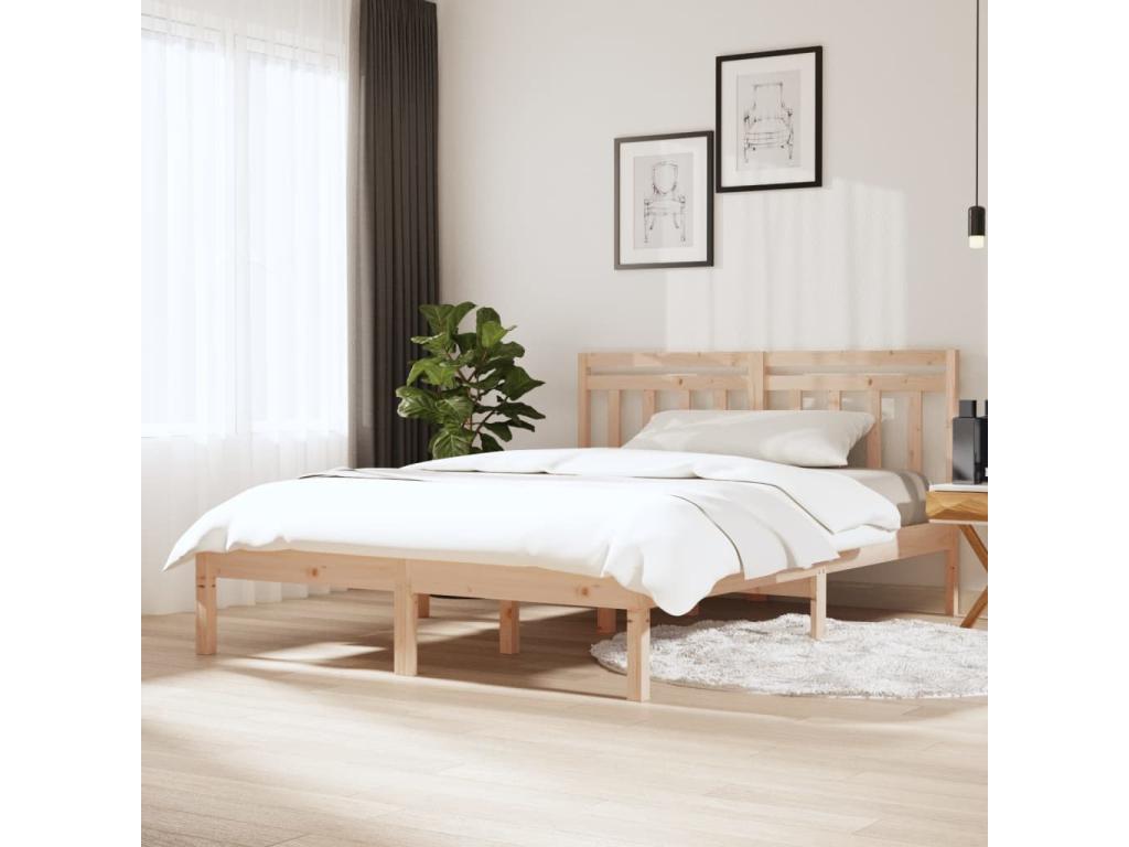 Cadre de lit sans matelas bois massif MGOJ36667