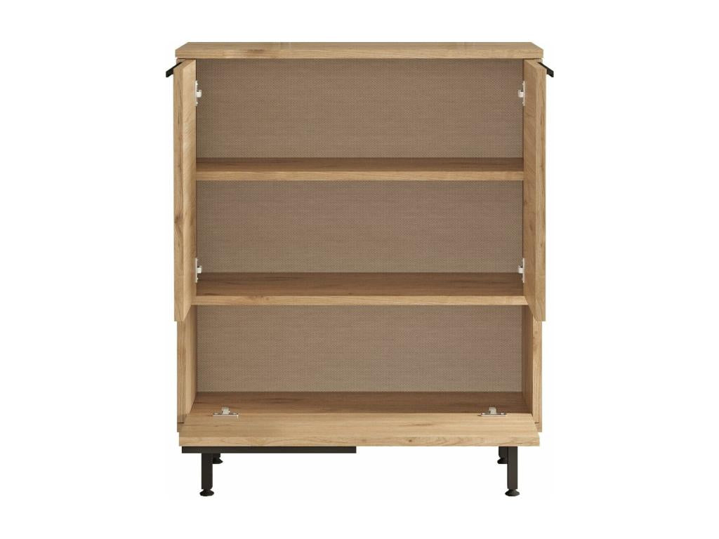 Commode Boislis L75xH90cm Bois et Rotin clair HVMD90103