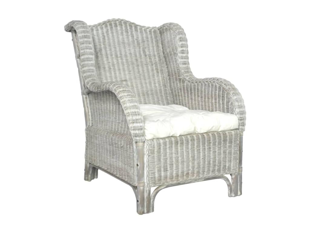 Canapé avec coussin Gris Rotin naturel et lin HFEL25020