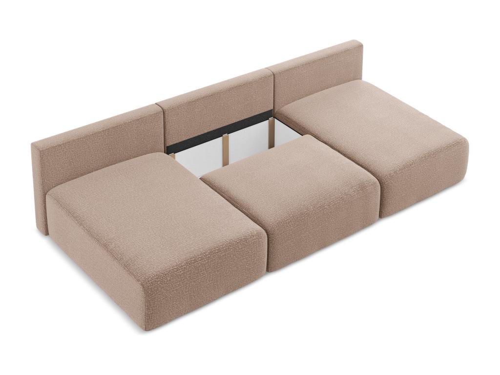 Canapé panoramique sans accoudoir convertible en Strukturstoff - rose sourd - Ventoriq WINF77931